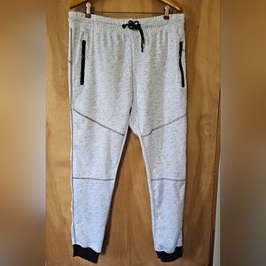 NWT Sweatpants Joggers ZIP POCKETS XL White Grey Black